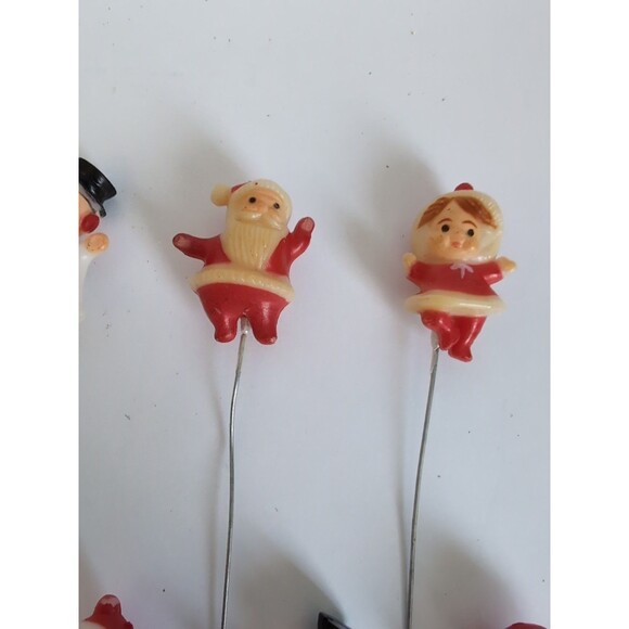 Vtg Christmas Ornament Miniature Pics Ornaments Mr Mrs Santa Snowman 10 - Picture 4 of 7